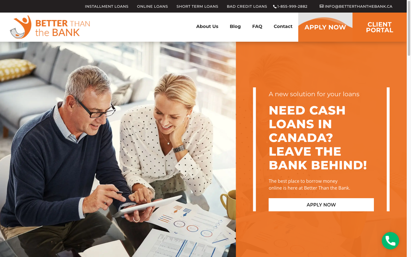 Better Than The Bank online loans website screenshot